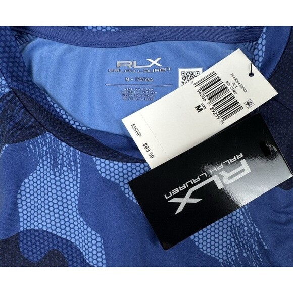 RLX Golf Ralph Lauren $69.50 T-Shirt Tee Navy Blue Camo Size Medium - Picture 5 of 5